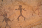 Algeria Tassili nAjjer cave painting, round heads